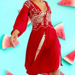 Free people embroidered tunic size XS